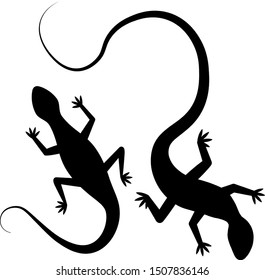 two lizards icon logo design