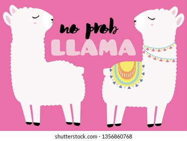 Two llamas with no problem illustration