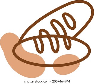 Two loafs of baked bread, illustration, vector, on a white background.