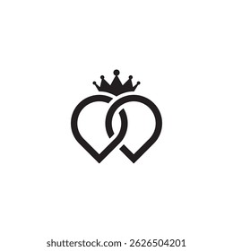 dois mapa local e coroa logotipo design gráfico vetor