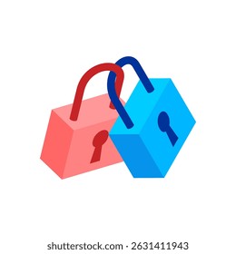 Two locks connected. Symbol of love and fidelity.