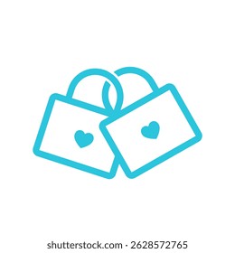 Duas fechaduras. Isolado no fundo branco.