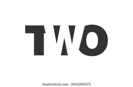 TWO logo design. Initial letter T W O bold font style for tech startups, consulting, corporate branding. Creative company name, headlines typography identity, trendy logotype. Vector illustration.