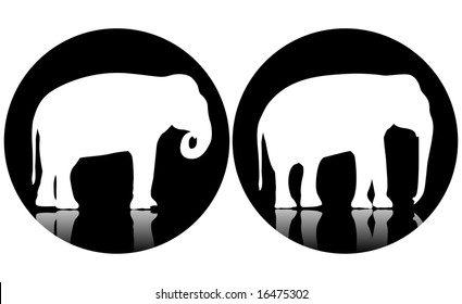 Two logo elephants