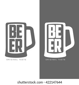 Two logos with a beer. set of labels of beer to the bars and menus