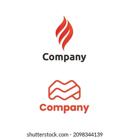 two logos initials M red color suitable for company logo