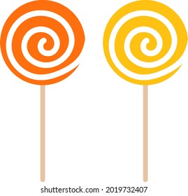 Zwei Lolipops, Illustration, Vektorgrafik auf weißem Hintergrund.