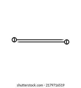 Two long knitting needles. Simple minimal logo design. Vector illustration on white background.
