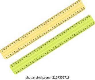 Two long rulers, illustration, vector on a white background.