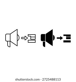 Dos altavoces con flechas que apuntan al número 24 en diferentes colores negro