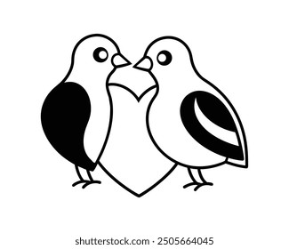 Two love bird Parenthood Vector Icon Pattern.