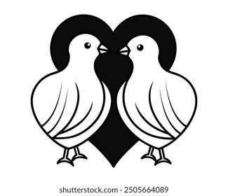 Two love bird Parenthood Vector Icon Pattern.