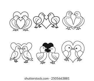 Two love birds Parenthood Vector Icon Pattern.