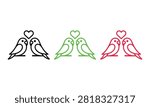 Two love birds sharing heart icon together in vector style