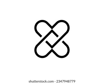 two love or double love heart romance logo design