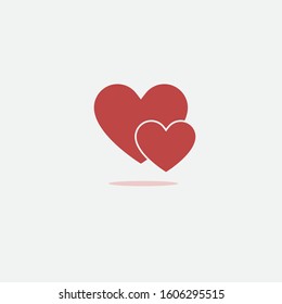 two love or heart simple icon