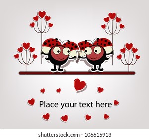 Two love ladybugs