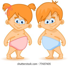 Two lovely baby - a girl and a boy