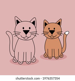 Two lovely cats. Cute and funny cats.