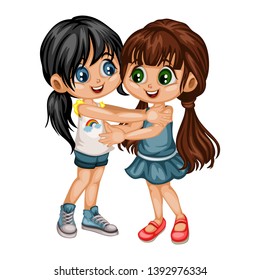 Sisters Hugging Cartoon Images, Stock Photos & Vectors | Shutterstock