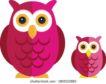 Two Lovely Owls family vector design for back to school kids teacher learning.
