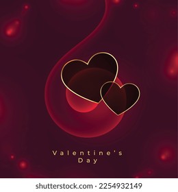 two lover hearts valentines day romantic background design vector 