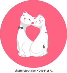 Two lovers cartoon cats