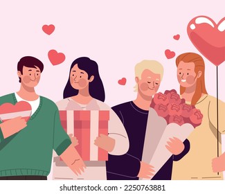 two lovers couples romantic characters