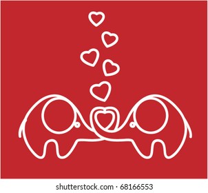 two lovers an elephant  kept  heart