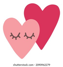 Dos amantes del corazón. Ilustración del vector