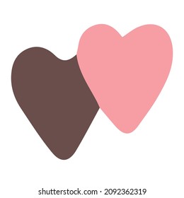 Two lovers heart. Vector illustration