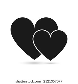 Two lovers heart. Vector illustration.