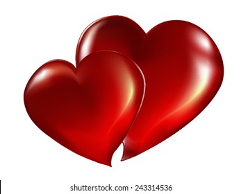 Two lovers heart. Vector illustration