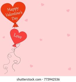 Two lovers of hearts in the form of balloons soar in the air. Love, a romantic, the day of Saint Valentino.