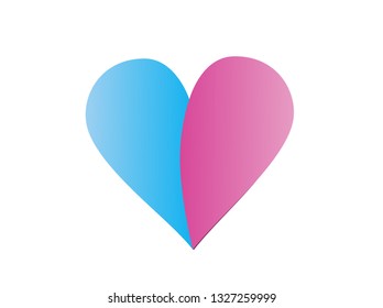 Two lovers' hearts (he and she). Love, romance, happiness, spring.