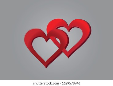 Two lovers' hearts (he and she). Love, romance, happiness, spring.