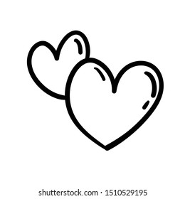 Double Heart Drawing Images, Stock Photos & Vectors | Shutterstock