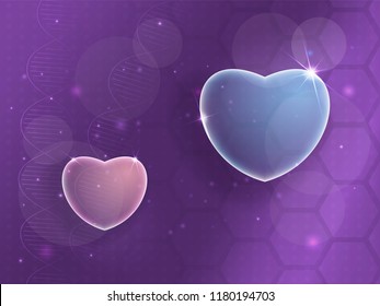 Two lovers hearts on abstract background. Vector illustration.
