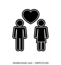 two lovers icon. Element of Valentine for mobile concept and web apps icon. Glyph, flat icon for website design and development, app development