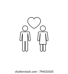 two lovers icon. Love and Valentine's Day element icon. Premium quality graphic design. Signs, outline symbols collection icon for websites, web design, mobile app on white background