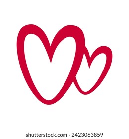 Two Lovers Red Hearts Icon