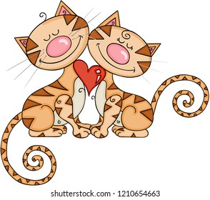 Two loving cats