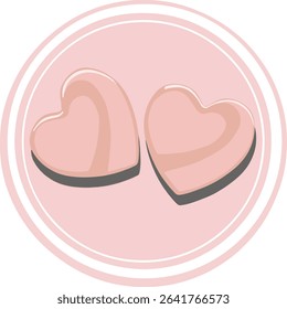 two loving hearts illustration hand drawn vector