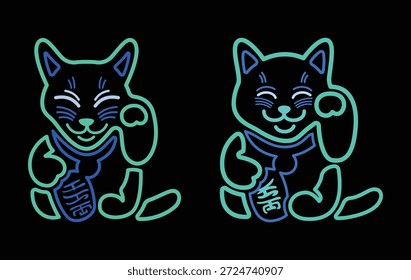 Two lucky cat icons and could probably be used as a logo for any industry.