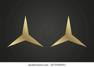 Two luxury 3 angles stars on dark background and Premium star button, option, chart and process button design. and four premium dark level with gold.