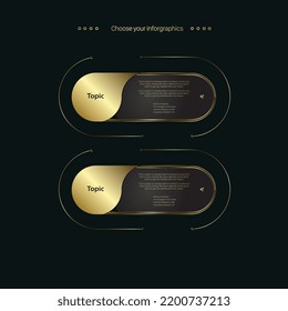 TWO luxury buttons template design. And modern vector object, symbol template, icon, charts, objects, used for business and financial section