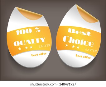 Two luxury, isolated, labels on grey background