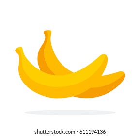 Two lying ripe bananas vector flat material design isolated on white