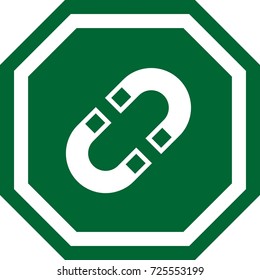 Two magnet , attraction, design of an octagonal sign. square with chamfer