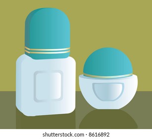  two make up containers	